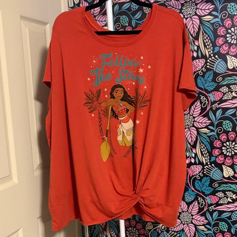 Disney Women's Orange Moana Graphic Tee